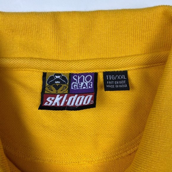 Vintage Ski Doo Bombardier Polo Shirt Mens 2XL Golf Snowmobile Yellow Cotton XXL - Picture 10 of 15